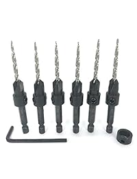 Paquete de 6 piezas Pro Maxim Torque Avellanador ajustable de madera