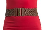 Womens Gorgeous Brown Braid Detail Stretch Belt