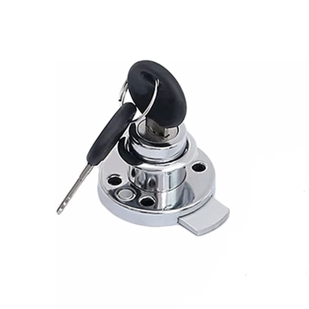 Cold Rolled Steel Cam Locks, Silver Round Furniture Cabinet Drawer Cupboard Door Security Lock with 2 Keys, Dia. 40mm