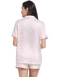 Serenedelicacy pijama de satén sedoso de manga corta para mujer
