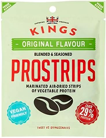 Kings Original Flavour Pro Strips 25g x16 Units. Marinated Air-Dried Strips of Vegetable Protein