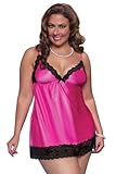Seven Til Midnight Women's Plus Size Enchanting Babydoll and Thong