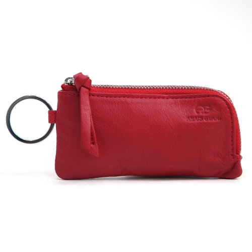 Anais Gvani Women's Genuine Leather Multi-functional Case w/ Key Chain  Rings -Red