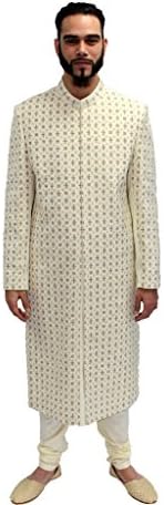 Zafar - Evergreen White Full Embroidered Sherwani, 42