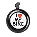 DUNCHATY Black Bike Bell - I Love My Bike Bell - Loud Aluminum Bike Horn Ring Mini Bike Accessories for Adults Men Women Kids Girls Boys Bikes
