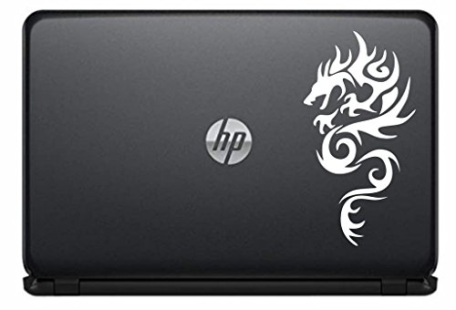 Dragon Silhouette Left Version 3 Vinyl Decal Sticker for Computer MacBook Laptop Ipad Electronics Home Window Custom Walls Cars Trucks Motorcycle Automobile and More (White)