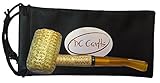 Missouri Meerschaum Legend Corn Cob Tobacco Pipe - Includes DC Crafts Pipe Bag (Bent Stem)