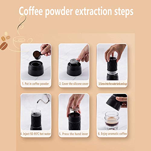MaSYZBF Tragbare manuelle Espressomaschine, handliche Espressomaschine, tragbare 2-in-1-Kaffeemaschine für Kapseln und… – Bild 6