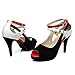 getmorebeauty Women's Snake Stripe Ankle Straps Dress Heeled Sandals (US 10, Red Belt)