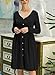GRECERELLE Women's Long Sleeve Button Casual Plain Swing Retro Dresses Wasp Down A-Line Dress with Pockets