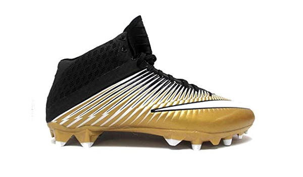 white cleats with gold bottom