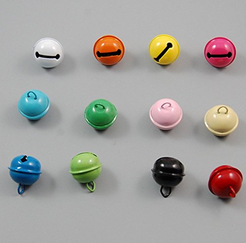 Da.Wa 50pcs Jingle Bells Pet Collar Pendant Loose Beads Charms Jewelry Making Craft(Assorted Color)