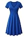 FENSACE Womens Fit and Flare Knee Length Servant Dress Medium Blue