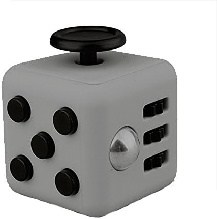 FIDGET CUBE ORIGINAL Relieves Stress And Anxiety Attention 6 Sides TOY (1.5 In x 1.5 In) (Gray and Black)