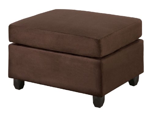 Bobkona Microfiber Ottoman, Chocolate