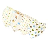 Baby Bandana Bibs By Little Cheeky (set of 4) Pure Cotton-Absorbent–Unisex-Adjustable-with non-metal Snaps