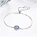 BAMOER 925 Sterling Silver Expandable Lucky Blue Evil Eye Chain Bracelet Necklace with Sparkling Cubic Zirconia for Women Girls