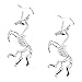 Silver Unicorn Skeleton Drop Earrings [Goth, Fantasy]