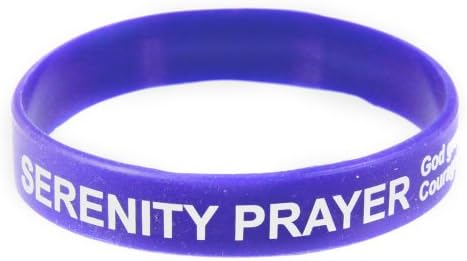Silicone Bands8090007 3 Bracelets Serenity Prayer Silicone Bracelet Rubber God Grant Me AA Al-Anon 12 Step
