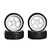 SkyQ 5 Spoke Plastic Wheel Rims and Rubber Tires for HSP HPI RC 1:10 On Road Car White Pack of 4