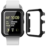 CinoCase Apple Watch Series 1 / 2 Case, 42mm Thin Fit Snap-On PC Hard Protective Bumper Case Premium Slim & Light Scratch-Resistant and Shockproof Cover for Apple Watch Series 1 / 2 (Black)