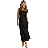 GOLDSTITCH Women's Maxi Bodycon Dresses Backless Tube Dress Low Back Hollow Out Elegant Strapless Long Dresses Wedding Guest