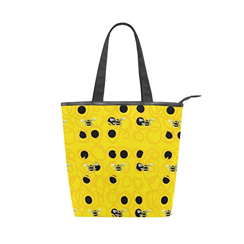 Bumble Bees Canvas Tote Handle Bag Tote bags Shopping Bag Large Travel Bag With Zipper Shoulder Strap Reusable For Shopping and Decorating