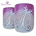 Bling Art False Nails French Fake Pink Butterfly Squoval 24 Acrylic Medium Tips