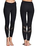 Women Yoga Pants Leggings Mesh Workout Gym Pants Hidden Pocket