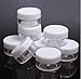 ericotry 24PCS 15 Gram 15ml 0.5oz Refillable White Plastic Screw Cap Lid with Clear Base Empty Plastic Sample Container Jars for Cosmetic Make Up Cream Lotion Eye Shadow Nails Powder Gems Jewelry