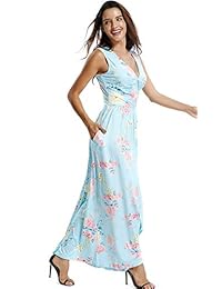 Vestido de mujer con cuello en V y bolsillos