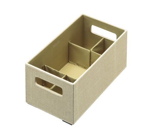 Rubbermaid 1791947 Bento Storage Box with Flex Dividers, Medium, Loose Linen