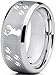 9MM Sating Finish / High Polish Deer Track Titanium Ring Wedding Band, Outdoor Jewelry, Men's Hunting Ring