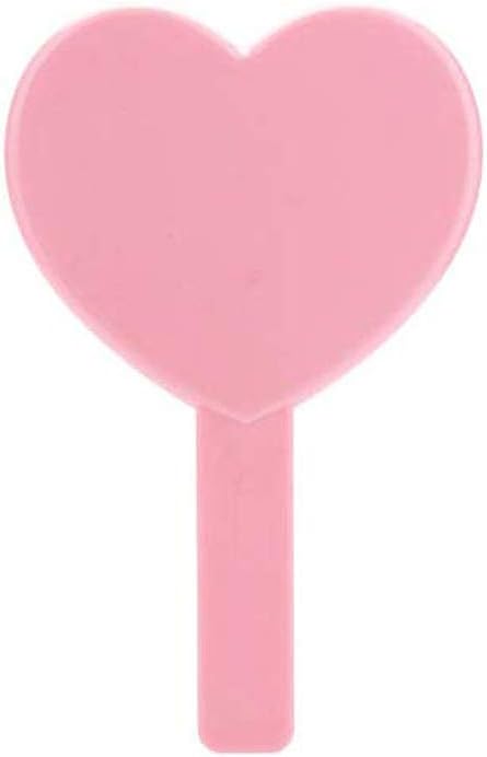 TBWHL Heart-Shaped Travel Handheld Mirror, Cosmetic Hand Mirror with Handle Pink: Home & Kitchen