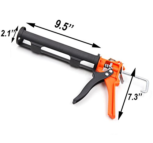 GNB Industry Standard Size 10oz Caulking Gun Set, Manual Cartridge Rod Cradle,Fits 10 oz tube/cartridge