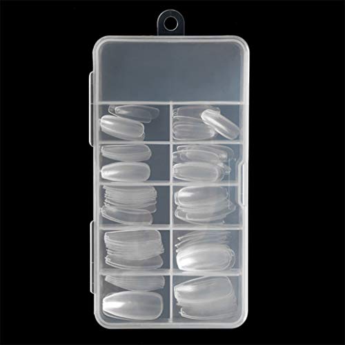 image for ABASSKY 100Pcs Long Coffin Shape Full Cover False Fake Nails Art Tip D