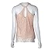 Toraway Blouses, Women Summer Sleeveless Lace Vest Blouse Shirt Tops (X-Large, Pink)