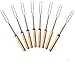 MOSKILA LT-Tech Marshmallow Roasting Sticks- BBQ Extendable forks-32-Inch Telescopic Sticks with Wooden Handle for Outdoor Barbecue Grill and Campfire Pit 8Pack