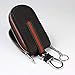 Leather Car Smart Key Chain Universal Key Holder Bag Black Zipper Case Cover Wallet Bag Shell Fob Ring