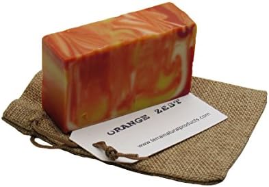 TERRAI Natural Orange Zest Handmade Castile Soap, 100% Natural Organic Bathing Bar, Nourishing Soap For Face & Body, 125gm