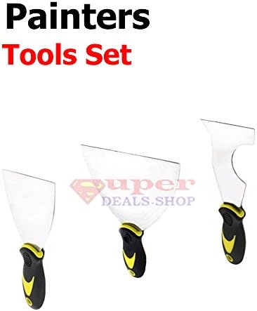 3 Pc Painters Tools Set Scraper Putty Knife Drywall Knife Putty Knife Set Multi Tool Stainless Steel Pocket Sized Super-Deals-Shop