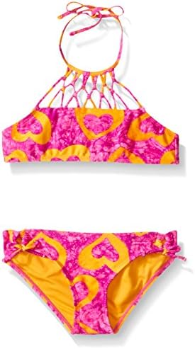 Raisins Girls Big Girls' Cross My Heart N Soul Bikini Swimsuit, Mango, 16