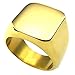 UM Jewelry Mens Stainless Steel Biker Signet Style Classic Ring Engravable Heavy Polished, Gold Tone
