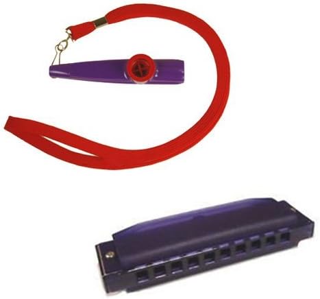 Homeschooling Music Supplies - Hohner Kids BPA FREE Translucent Purple Harmonica w/Bonus Kazoobie Lanyard Kazoo