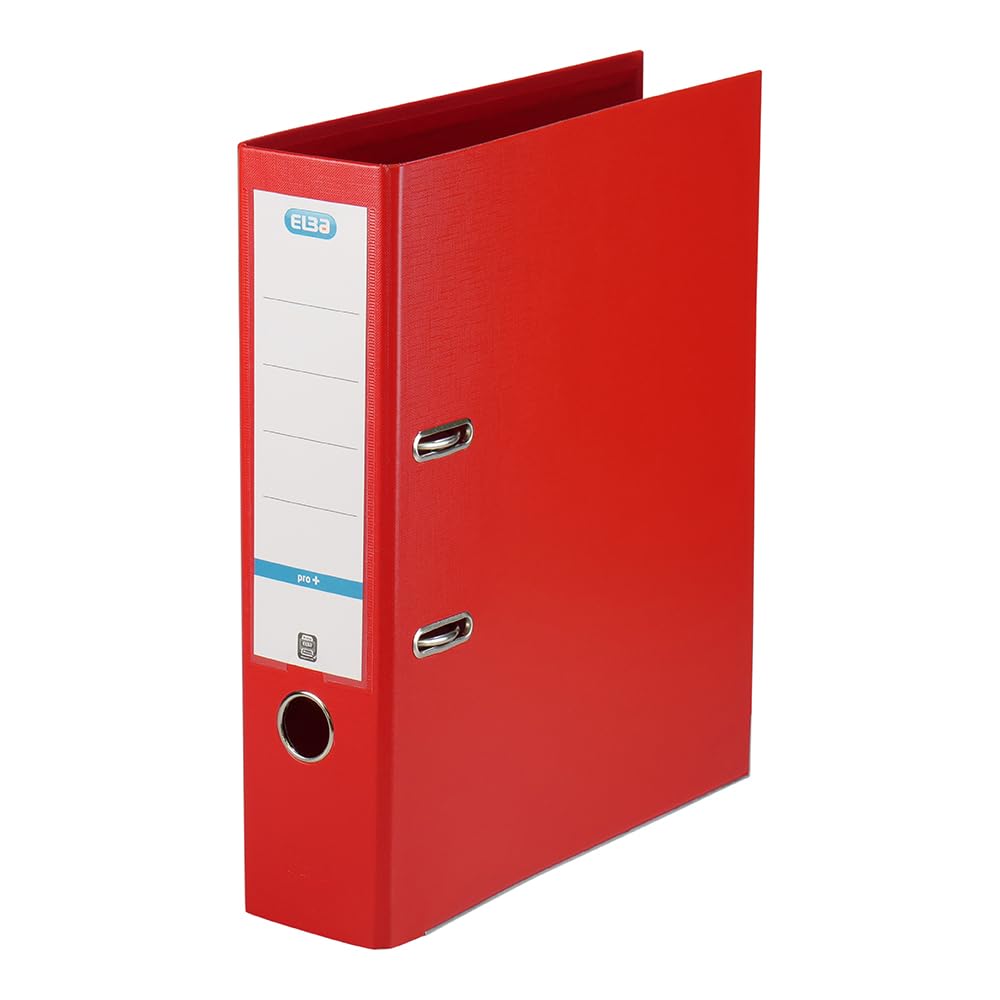 Elba A4 Lever Arch File, 570 Sheet Capacity, 80mm spine, Strongline Plastic on Board, Single, Red — image 1