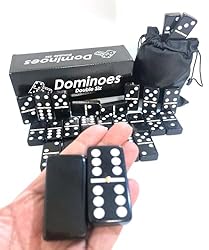 Classic Black Double Six Dominoes Set