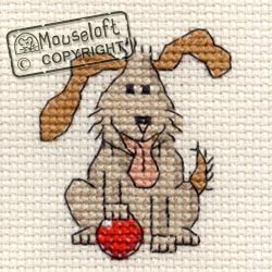 Mouseloft Mini Cross Stitch Kit - Playful Dog, Stitchlets Collection