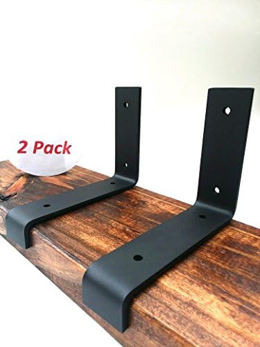 (2 Pack) 5-1/2"x4" Home Wall Shelf Brackets Modern Industrial Rustic Decorative Metal Braces for Shelves