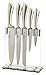 Kitchen Knife Set Block Knives - Stone boomer 6 Piece Classic Stainless Steel - 8
