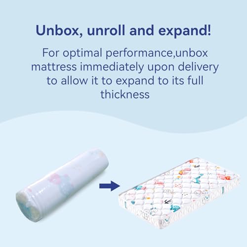 Letmxiu 5" Crib Mattress and Toddler Mattress, Dual-Sided and Firm, Hypoallergenic Crib Mattress, Fits Standard Crib and Toddler Bed